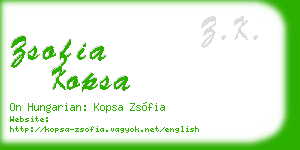 zsofia kopsa business card