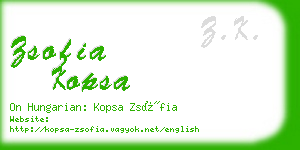 zsofia kopsa business card